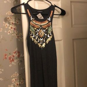 Express stretch racerback dress w embellishment